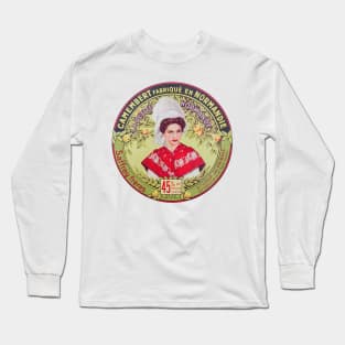 Camembert Cheese, Vintage French Label Long Sleeve T-Shirt